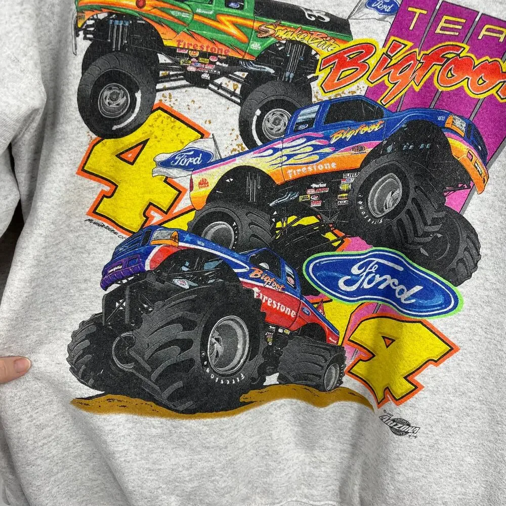 Vintage Ford Team Bigfoot Monster Truck Crewneck Sweatshirt '07‎ Men's XL Rare